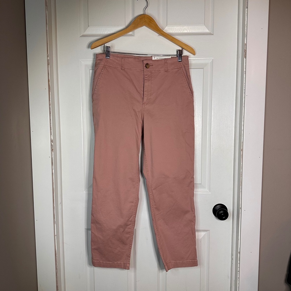 Loft The Perfect Straight Pants Womens 8 Dusty Rose Pink Cotton Twill New 556578